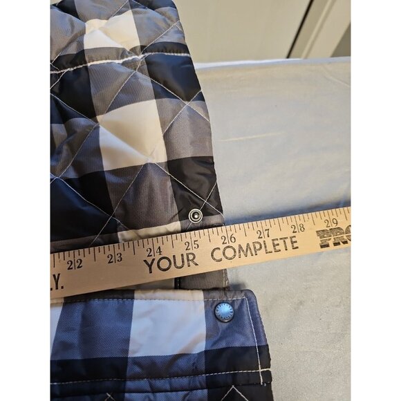 Talbots Down Puffer Vest Jacket Womens S Quilted Plaid Cinched Waist Zip Snap - Picture 6 of 6